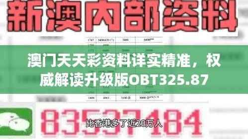 澳门天天彩资料详实精准,权威解读升级版OBT325.87