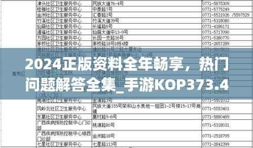 2024正版资料全年畅享，热门问题解答全集_手游KOP373.41版